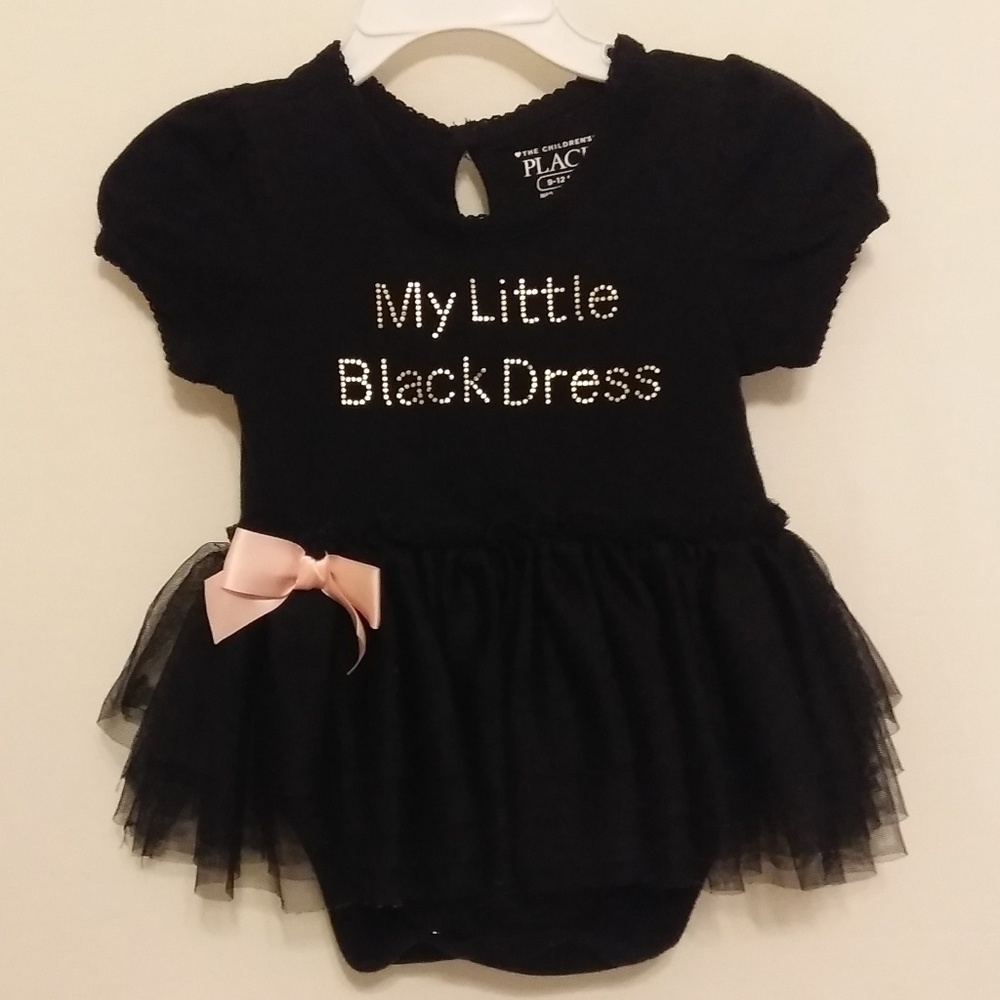 BABY GIRL LITTLE BLACK DRESS ONESIE - SO CUTE!